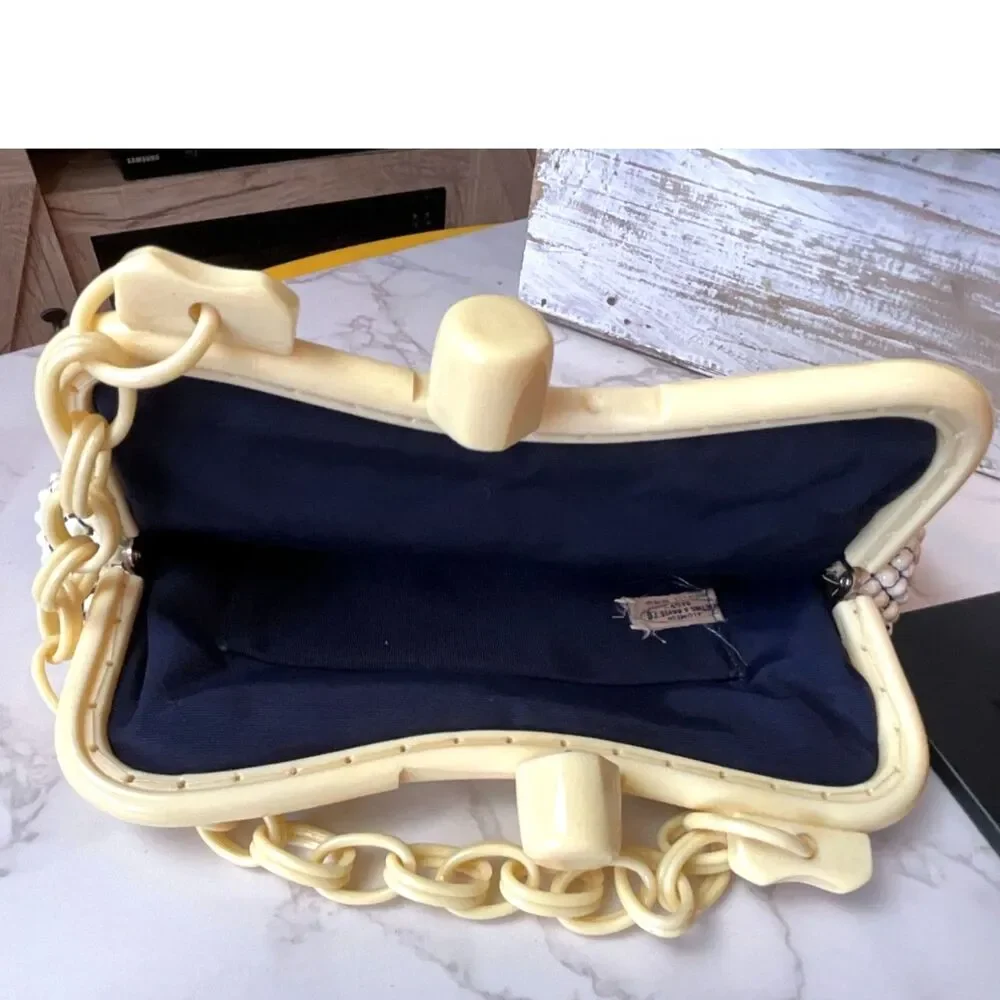 Whiting and Davis Alumesh and Bakelite handbag purse vintage